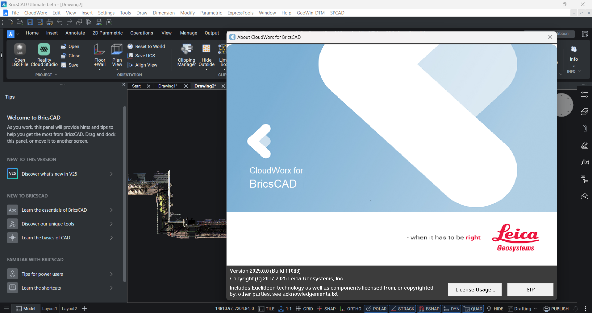 Download Leica CloudWorx 2025.1.1 for BricsCAD