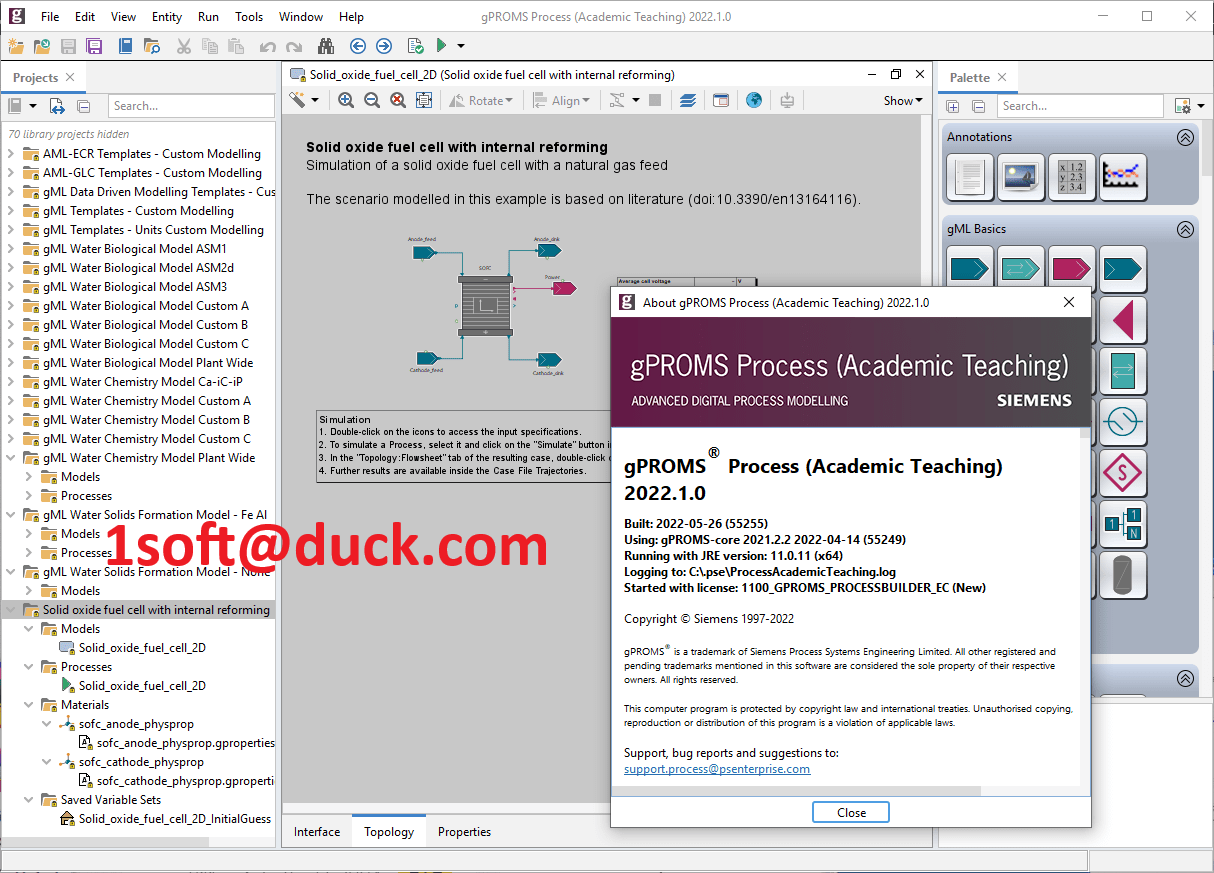 gPROMS ModelBuilder 7.1.1 + gPROMS Process (Academic Teaching) 2022.1